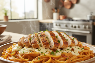 Indulgent Creamy Cajun Chicken Linguine with Garlic Mozzarella Sauce (Bold, Comforting & Restaurant-Quality)