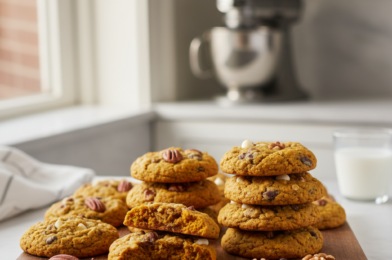 Soft & Chewy Pumpkin Chocolate Chip Oatmeal Cookies