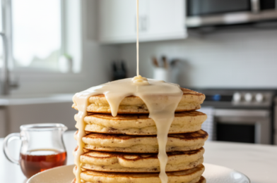 Easy & Fluffy Cinnamon Roll Pancakes