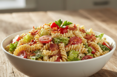 BLT Pasta Salad Recipe (Creamy & Crunchy)