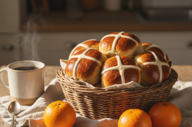 Soft Hot Cross Buns Recipe with Easy Zesty Orange Glaze for Easter
