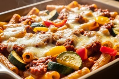Creamy Sundried Tomato Pesto Pasta Bake with Veggies (Easy Cheesy Oven Dinner)