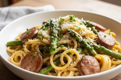 Sausage Asparagus Pasta Recipe (Easy 30-Minute Creamy Weeknight Dinner)