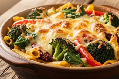Creamy Sundried Tomato Pesto Pasta Bake with Veggies (Cheesy, Easy & Flavor-Packed!)