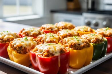 Stuffed Bell Peppers with Ground Turkey and Rice (Easy, Healthy & Flavor-Packed)