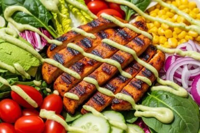 BBQ Chicken Salad with Creamy Avocado Dressing (Healthy, High-Protein & Flavor-Packed)