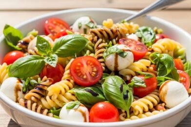 Caprese Pasta Salad with Balsamic Glaze (20-Minutes)