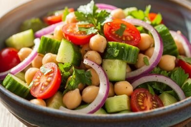 Chickpea Salad (Garbanzo Bean Salad) – Fresh, Healthy & Easy Mediterranean-Inspired Recipe