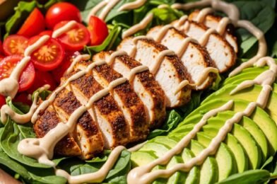 Blackened Chicken Salad with the BEST Cashew Dressing