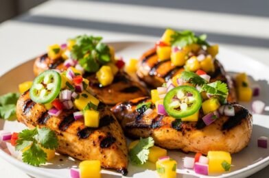 Healthy Honey Lime Chicken with Mango Salsa (Perfect for Meal Prep!)