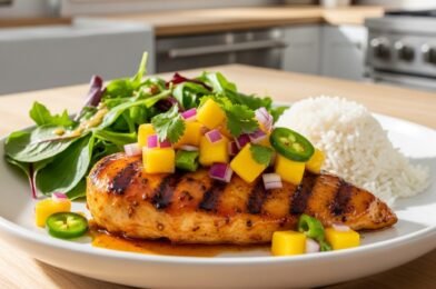 Healthy Honey Lime Chicken with Mango Salsa (Perfect for Meal Prep!)