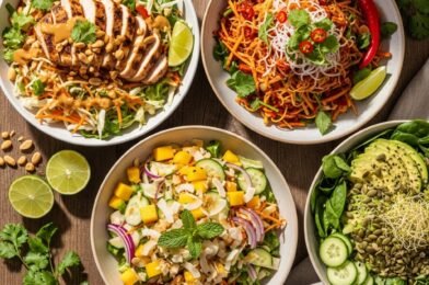 Crisp Thai Crunch Salad Tossed in a Rich and Creamy Peanut Dressing Delight