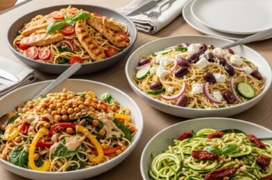 Clean Eating Pasta Spaghetti Salad for Easy Meal Prep Lunches and Healthy Eating