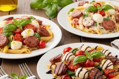 Caprese Pasta with Italian Sausage (30-Minutes) – Easy, Cheesy & Flavor-Packed Dinner