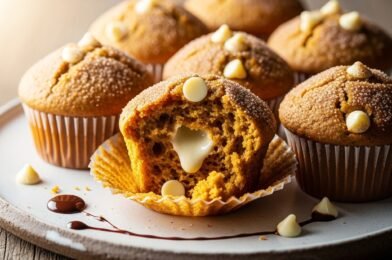 Pumpkin White Chocolate Chip Muffins (Moist & Fluffy)