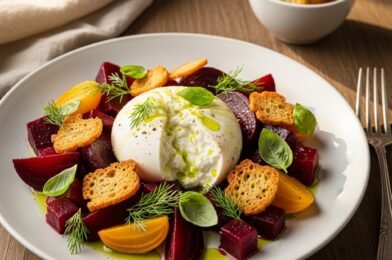 Beet and Burrata Salad with Fried Bread – Fresh, Elegant & Flavor-Packed