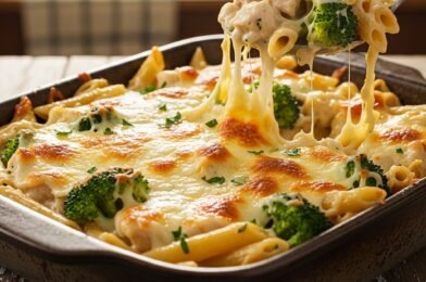 EASY and Cheesy Chicken Broccoli Alfredo Bake – 10 Minutes of Prep!