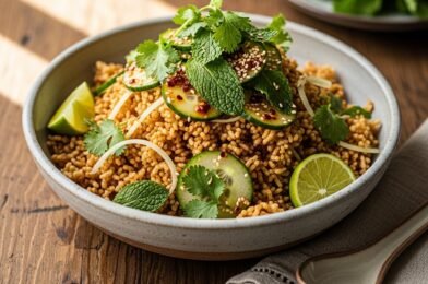 Crispy Rice Salad with Cucumbers and Herbs – Fresh, Crunchy & Flavor-Packed