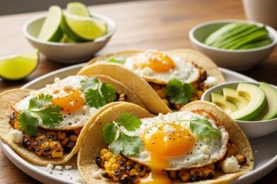 Roasted Corn and Fried Egg Taco Recipe – A Pinch of Yum Inspired Breakfast Favorite