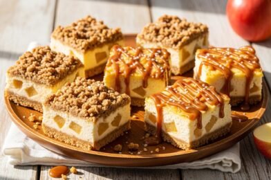 Caramel Apple Cheesecake Bars Recipe (Easy Fall Dessert Everyone Loves)