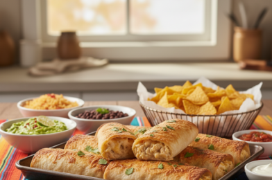 Savory Baked Chicken Chimichangas with a Golden Crunch