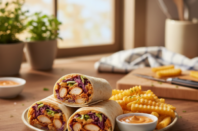 BBQ Chicken Coleslaw Wraps (Quick & Easy Recipe!)