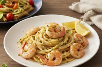 Garlic Butter Shrimp Angel Hair Pasta (Quick, Elegant & Flavor-Packed)