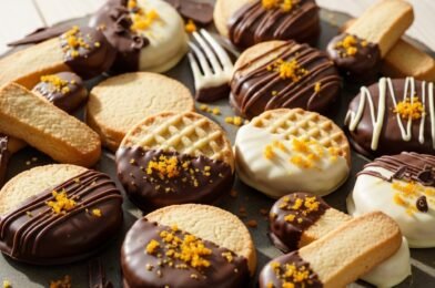 Chocolate Orange Shortbread Cookies (Buttery, Citrusy & Chocolate-Dipped Delight)