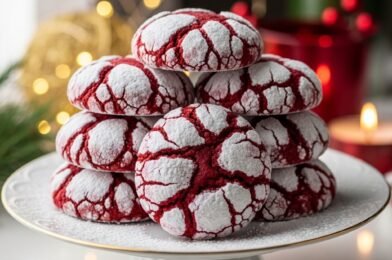 Soft & Fudgy Red Velvet Crinkle Cookies (Perfectly Chewy & Bakery-Style)