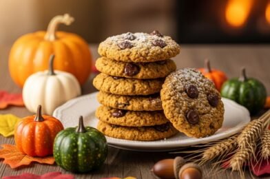 Pumpkin Chocolate Chip Oatmeal Cookies (Soft & Chewy Bakery-Style Recipe)