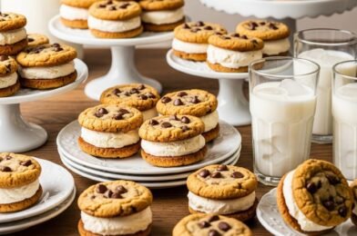 Chocolate Chip Cookie Sandwiches (Soft, Chewy & Filled with Creamy Goodness)